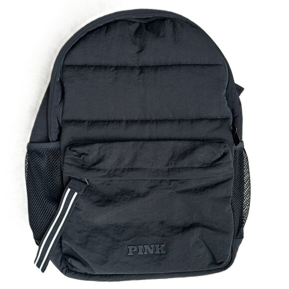 Victoria's Secret PINK Quilted Puffer Backpack Black Like New no signs of use - Picture 2 of 7